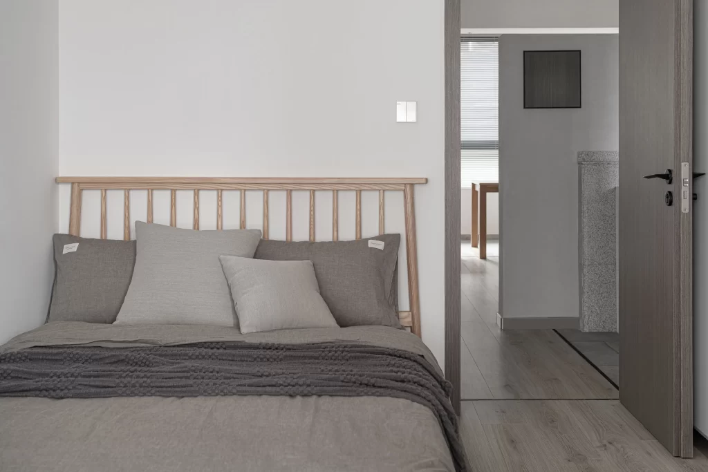Bedroom Scandinavian Neutral Grey Wood Simple