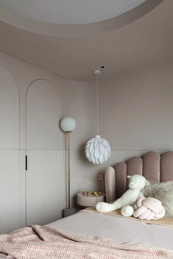 Bedroom Soft Pastel Pink Taupe Velvet Plush Textures