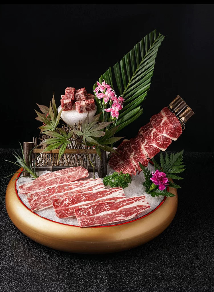 Wagyu Ribeye Strips Deep Red Medium Rare Thick Fat Marbling