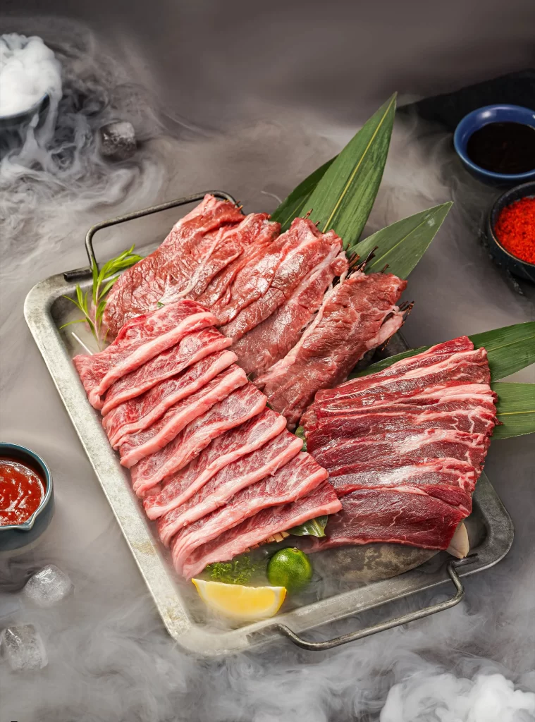 Beef Ribeye Steak Charred Sizzle Juices Smoke
