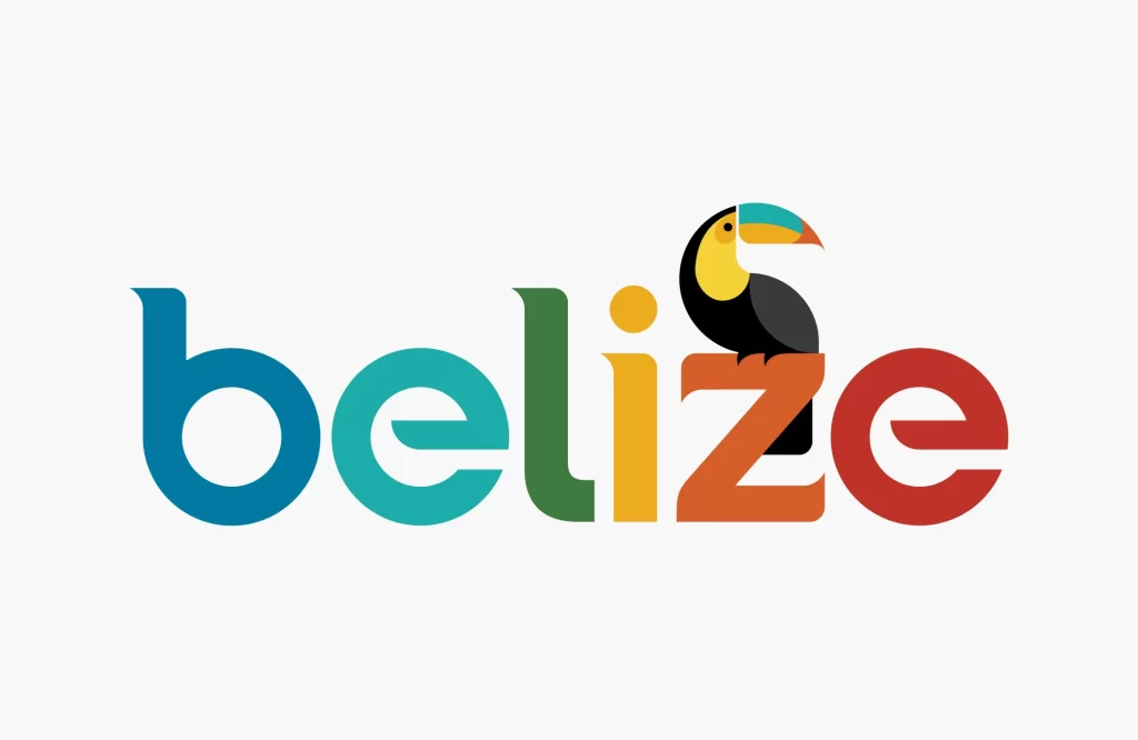 Belize Typography Colorful Toucan Logo Design