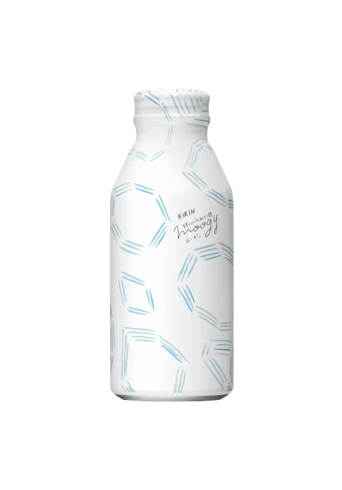 Beverage Bottle White Blue Geometric Minimalist Design