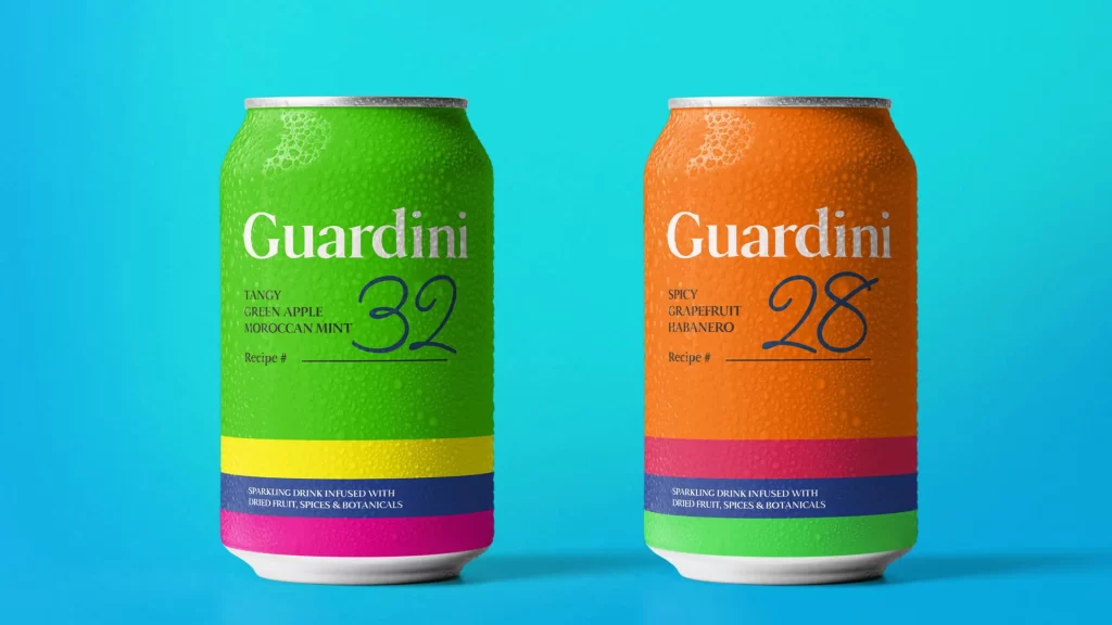 Beverage Can Colorful Bold Typography Design