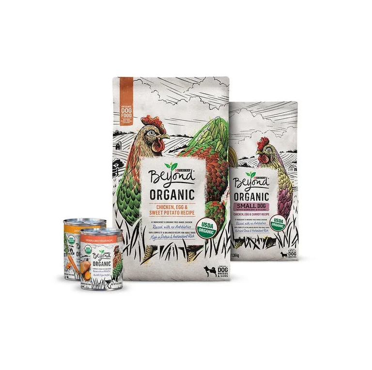 Beyond Organic Dog Food Chicken Egg Sweet Potato Illustration