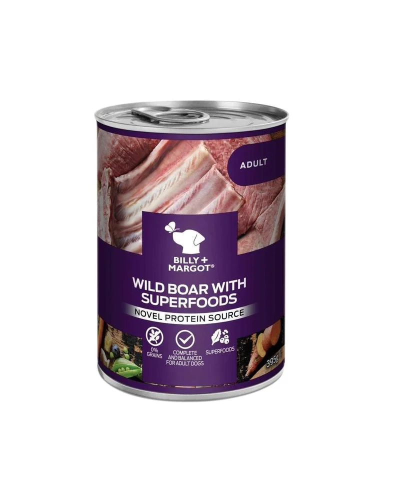 Billy+Margot Dog Food Wild Boar Purple Can Meat