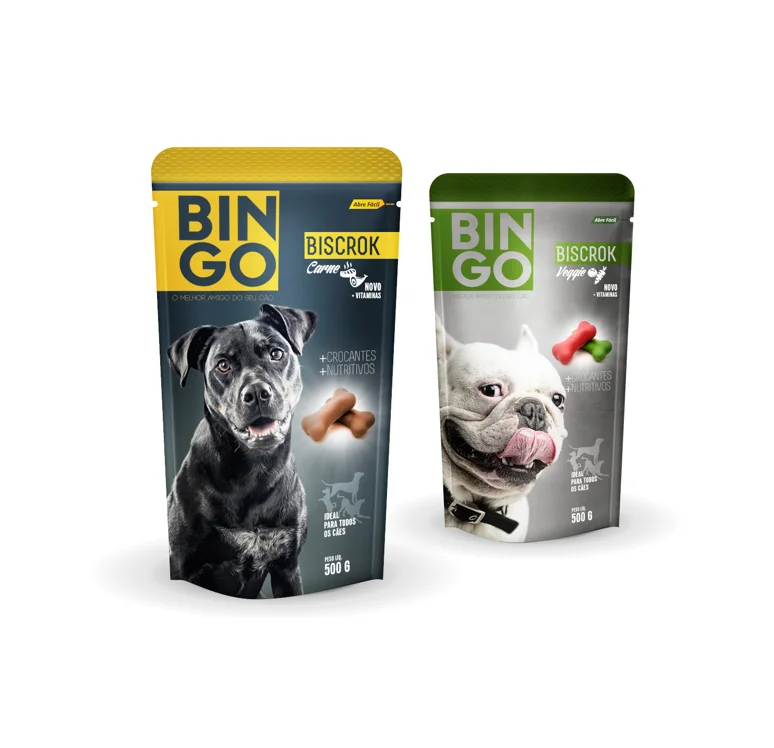Bingo Dog Treats Meaty Yellow Green Illustration