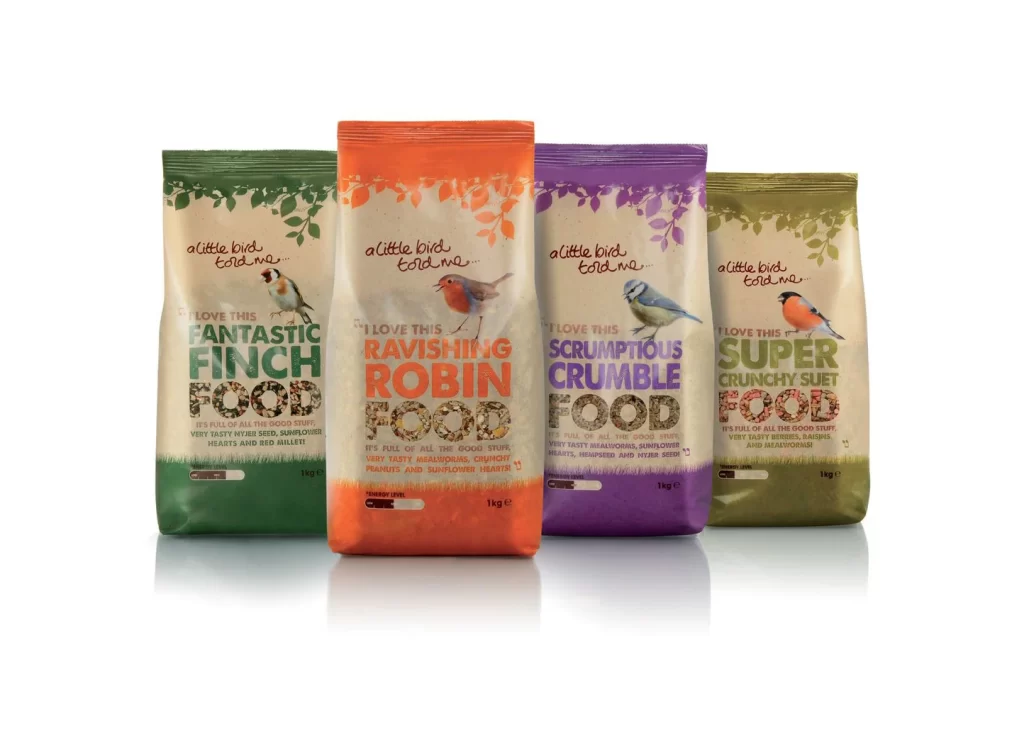 Bird Food Robin Suet Finch Crumble Natural Green Orange Purple