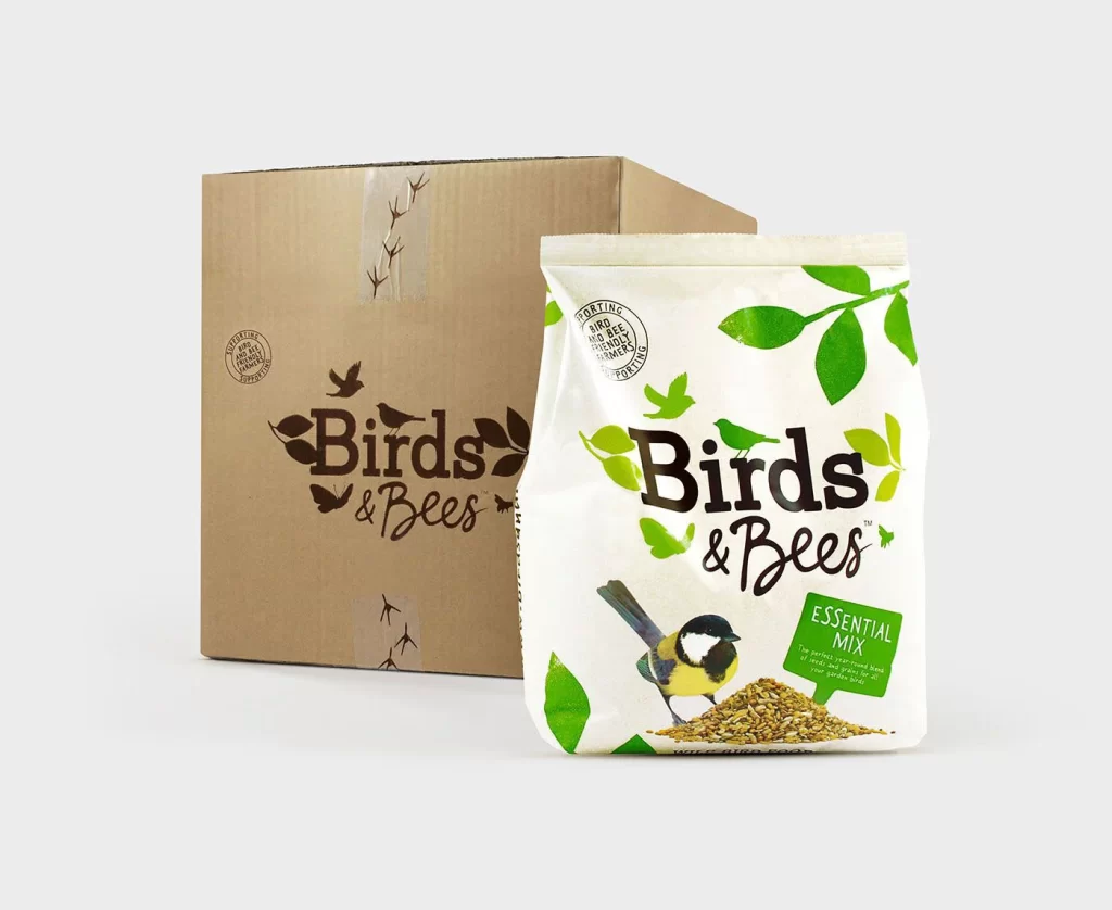 Birds Bees Essential Mix Green Leaf Illustration