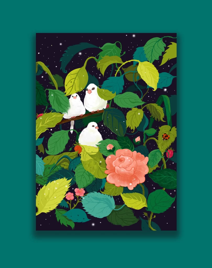 Birds Nature Flowers Night