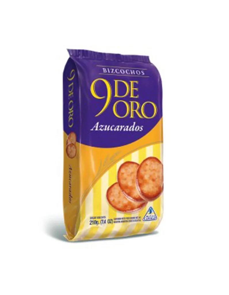 Biscochos 9DeOro Cookie Yellow Purple Stripes