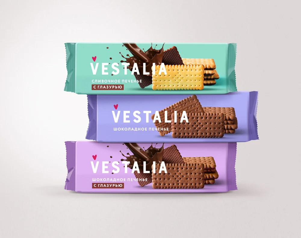 Biscuit Packaging Colorful Modern Typography