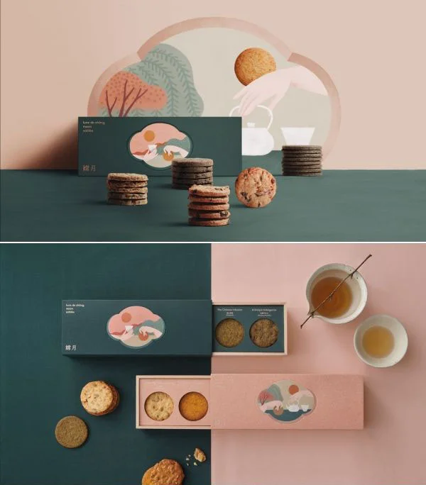 Biscuit Packaging Pastel Minimalist Nature Illustration