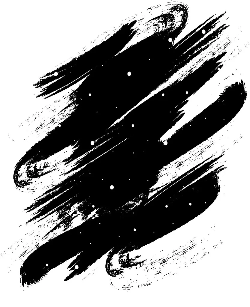 Black and White Brush Strokes with White Dots