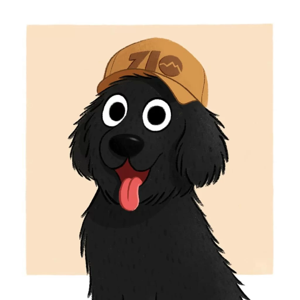 Black Dog Cap Eyes Tongue Eleonore Pelluau
