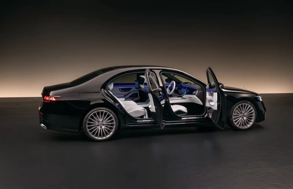 Black Mercedes Benz Luxury Sedan Interior