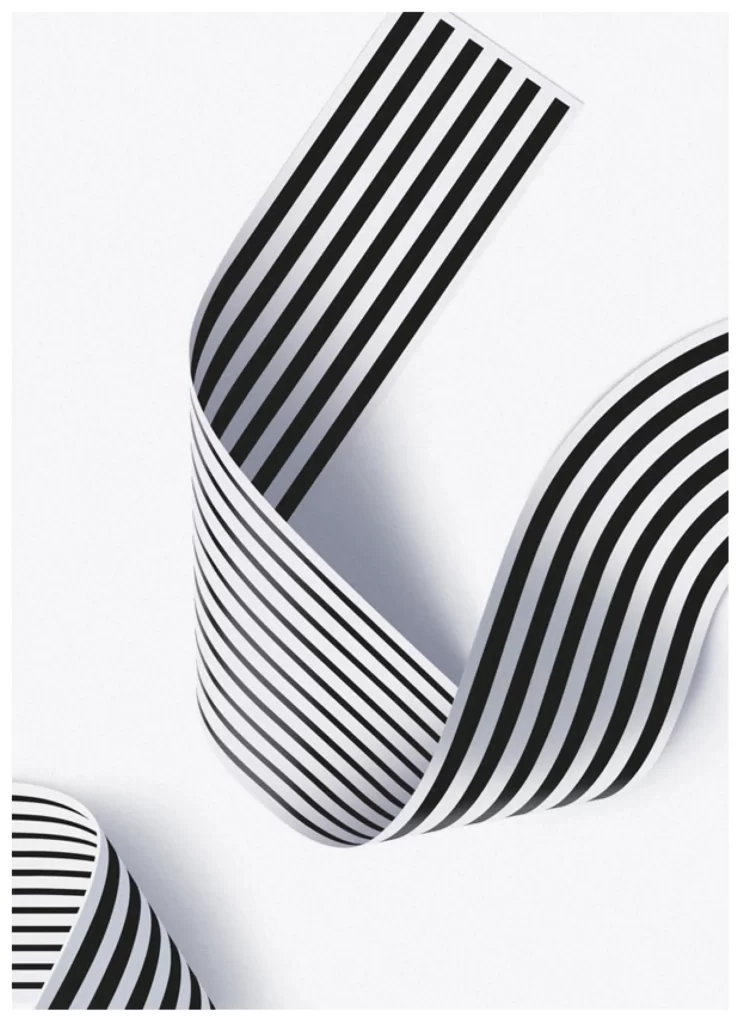Black White Stripes Ribbon Pattern