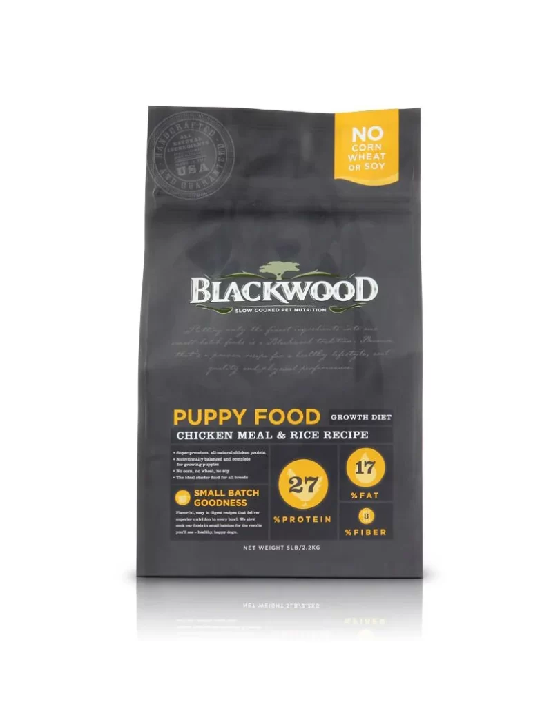 Blackwood Puppy Food Chicken Rice Recipe Minimalist Black Yellow