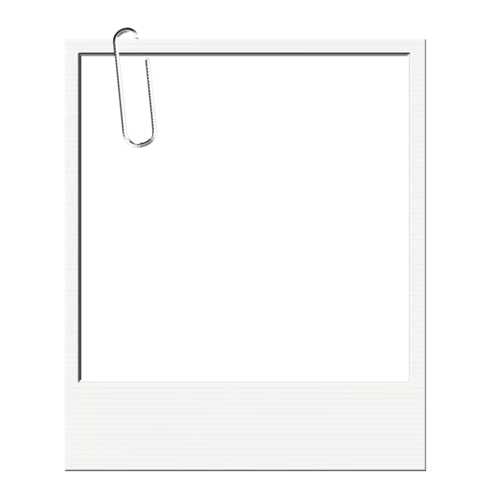 Blank Polaroid Frame with Paper Clip