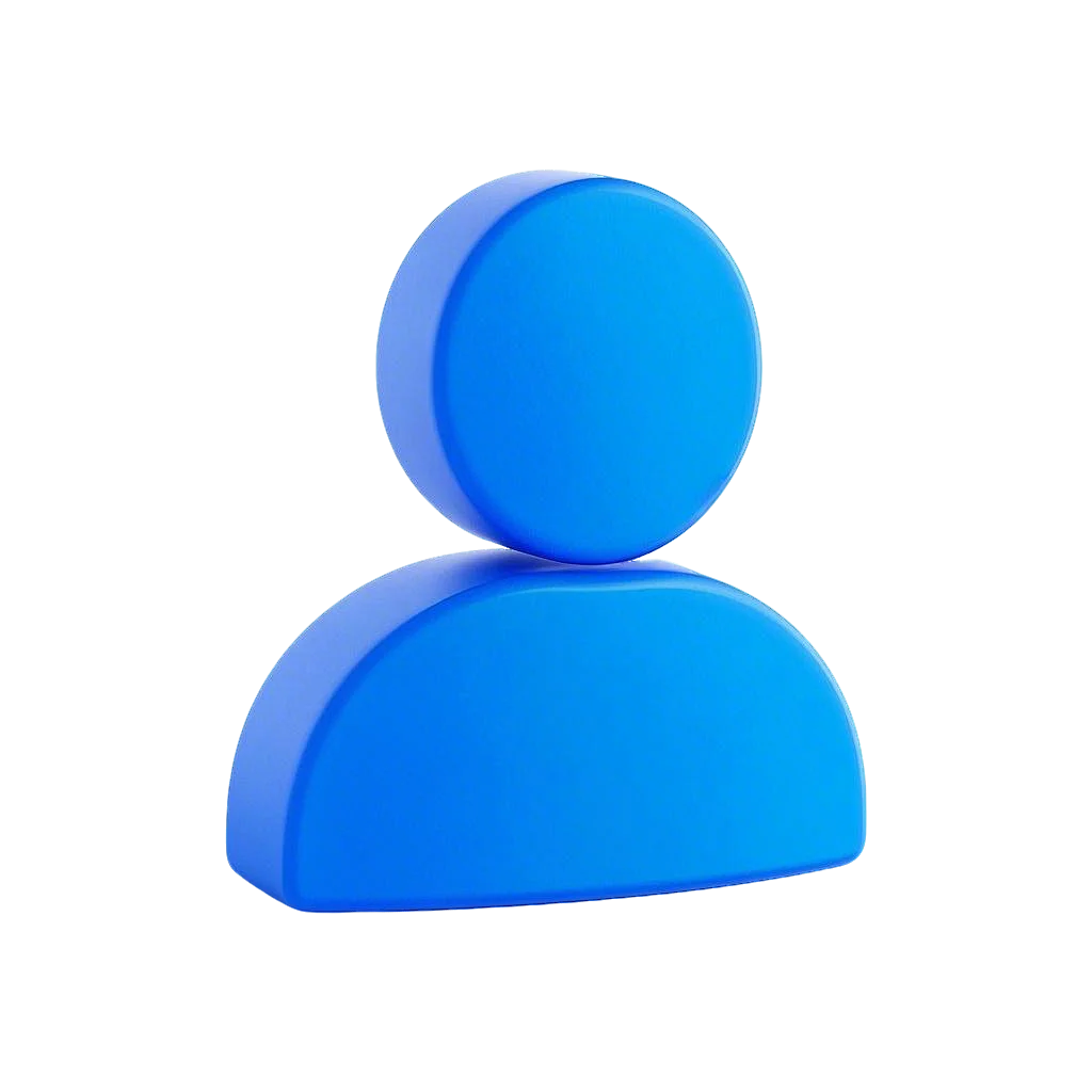 Blue 3D Rendered User Icon