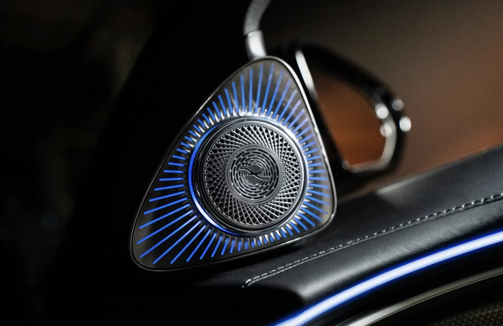 Blue and Black Headphones with Circular Design