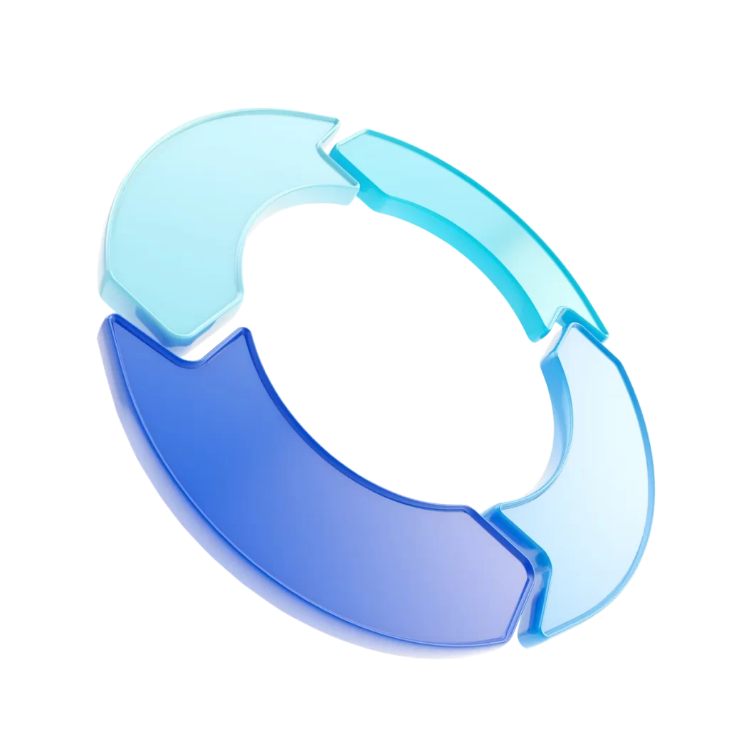 Blue and Cyan Circular Gradient 3D Render