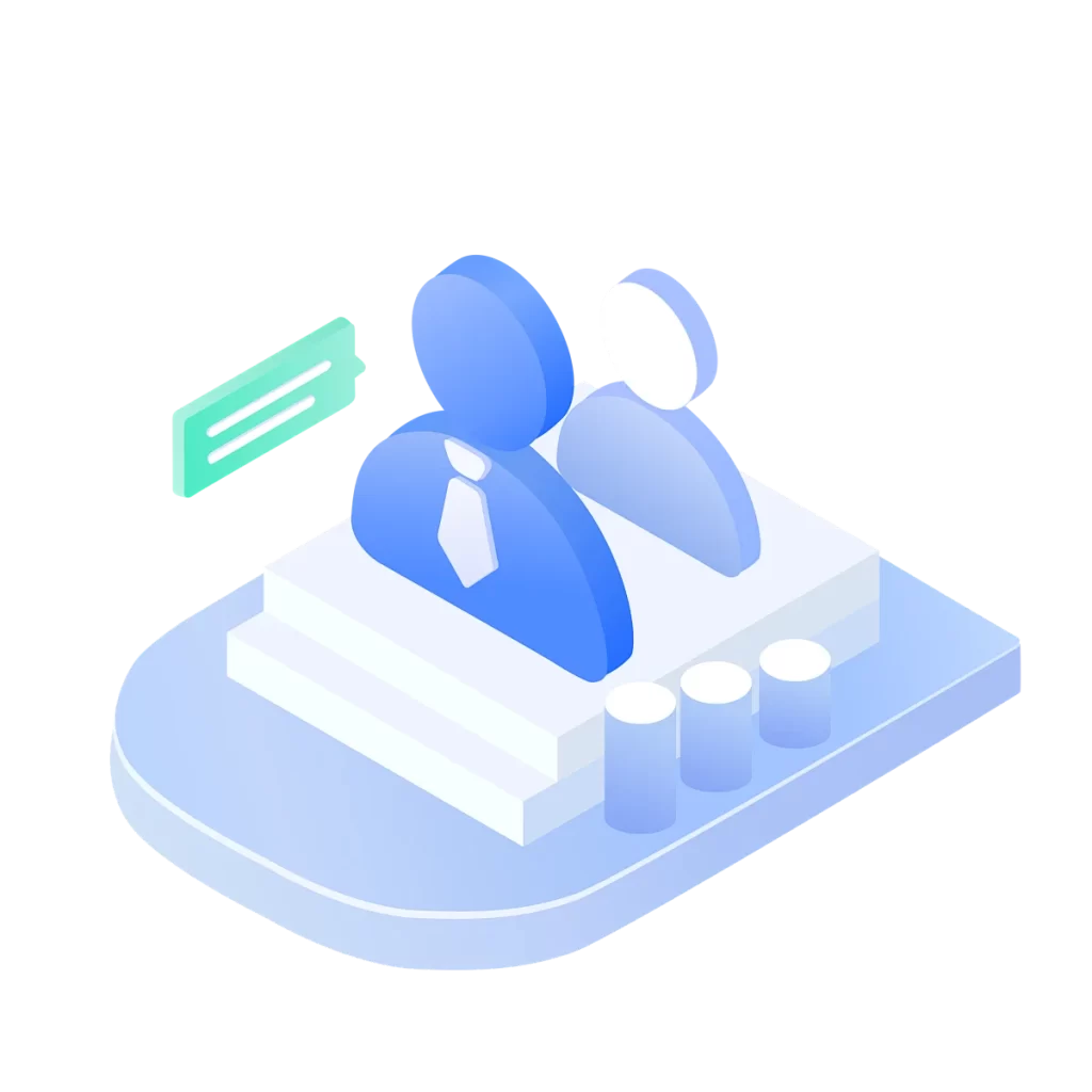 Blue and White 3D Rendered People Icons