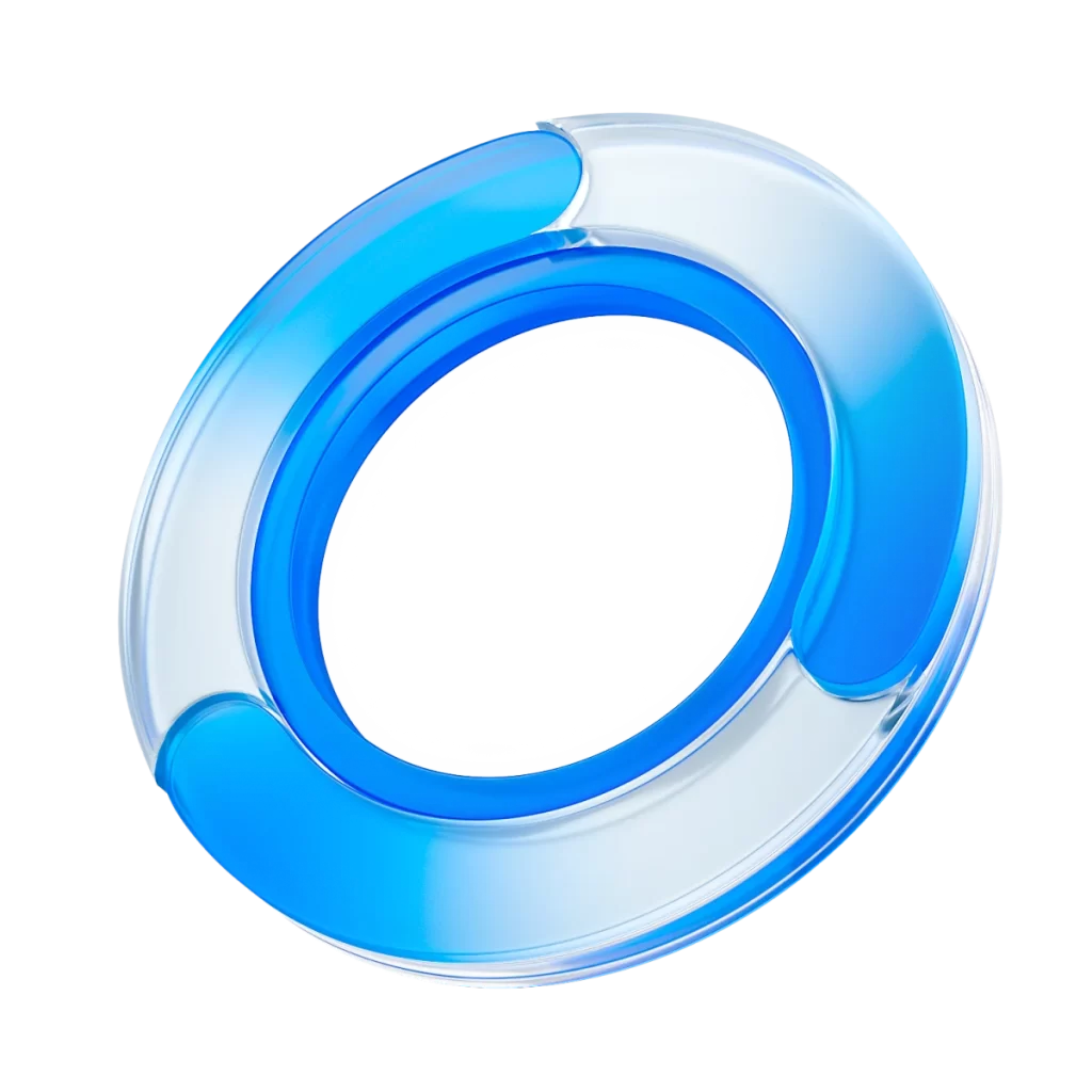 Blue and White Circular Design with Glowing Center