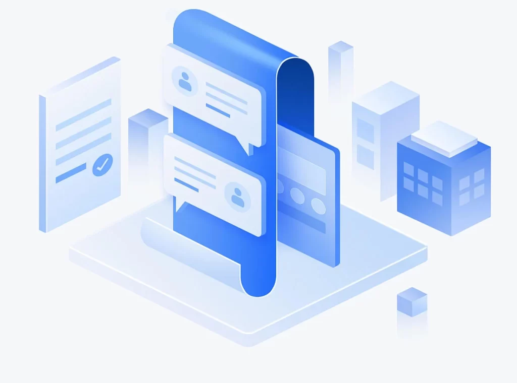 Blue and White Digital Interface Illustration