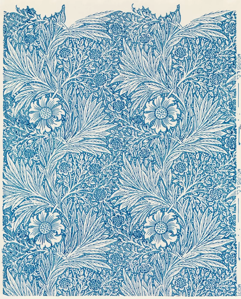 Blue and White Floral Vine Pattern William Morris