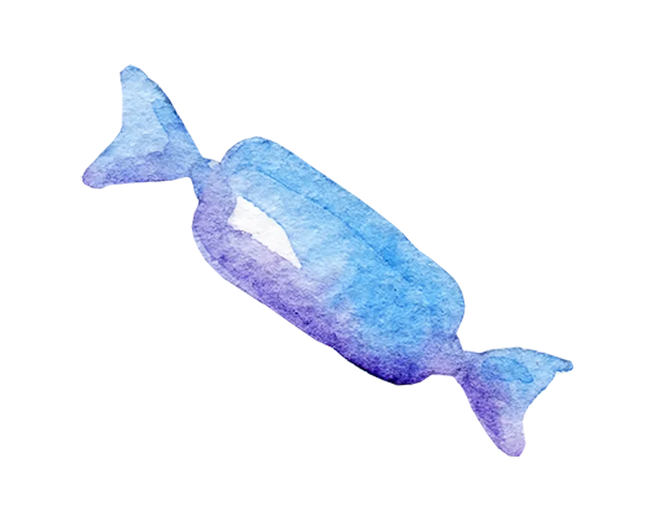 Blue Candy Wrapper Watercolor Halloween