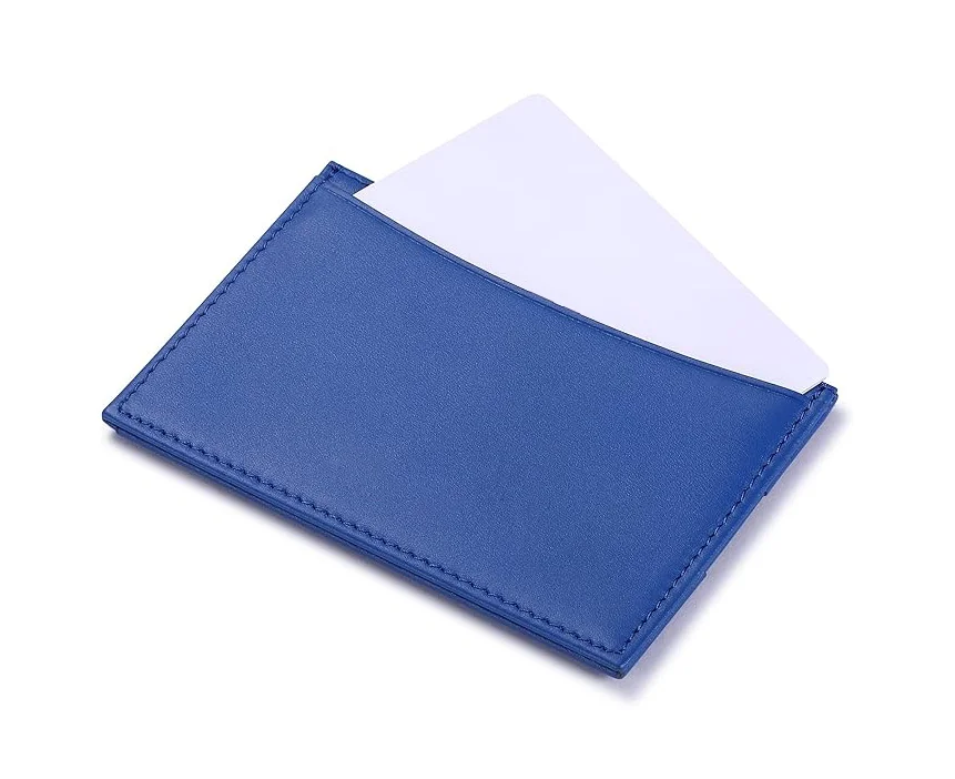 Blue Cardholder Card Leather Simple Design