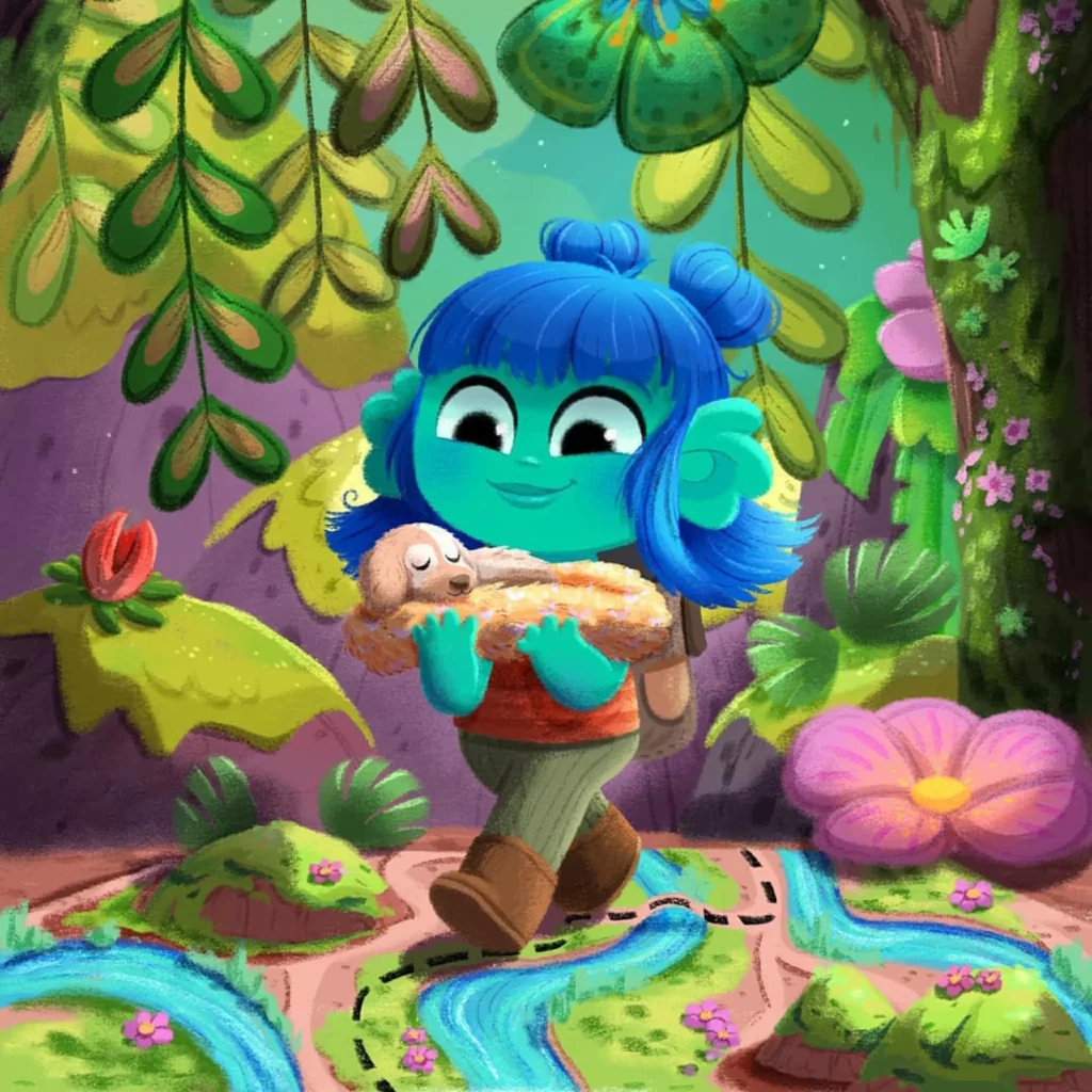 Blue Character Animal Nature Adventure Journey Eleonore Pelluau