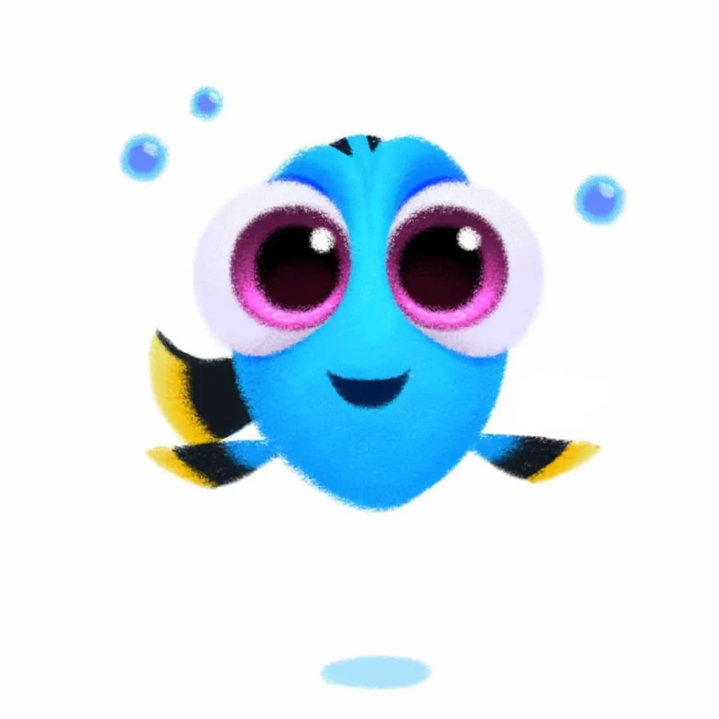 Blue Fish Big Eyes Happy Smiling Eleonore Pelluau