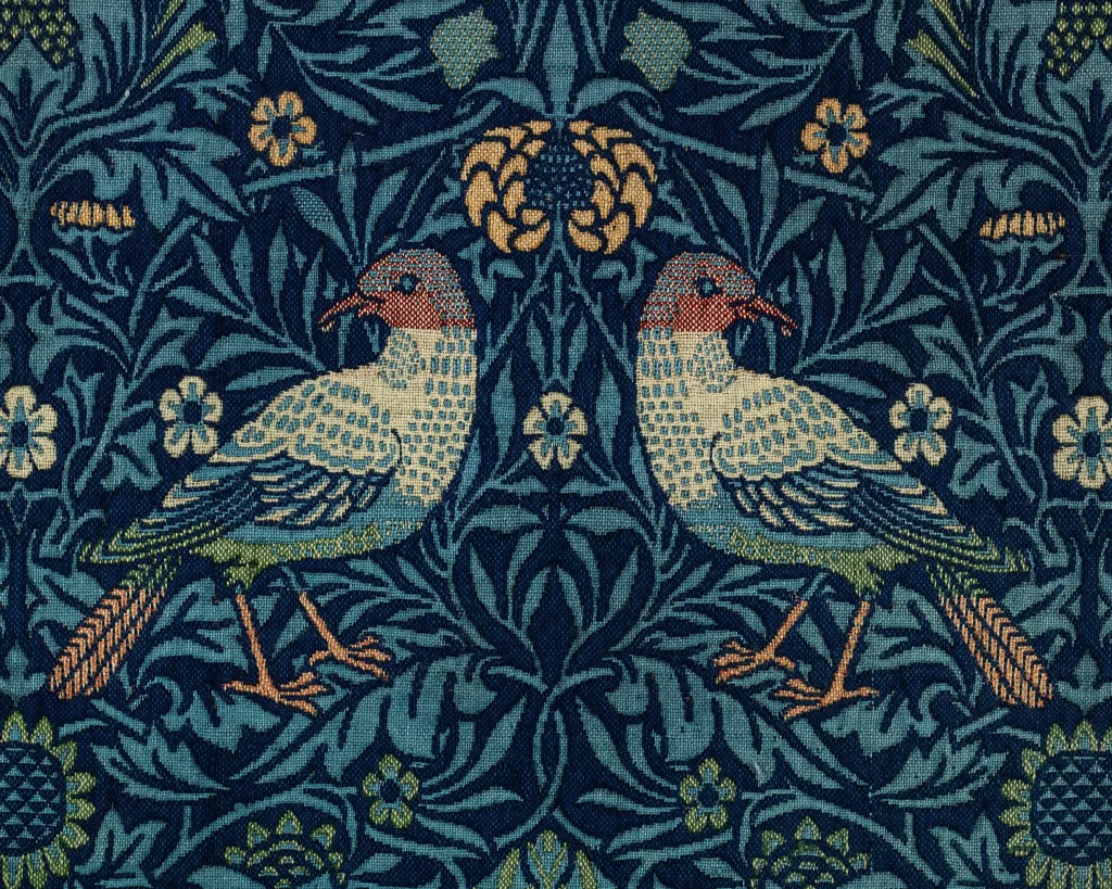 Blue and Gold Floral Vine William Morris Pattern