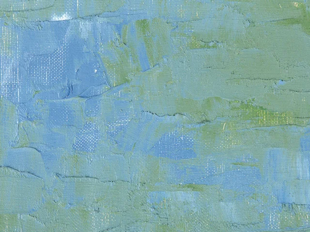 Blue Green Impasto Oil Painting Texture Rough Brushstrokes