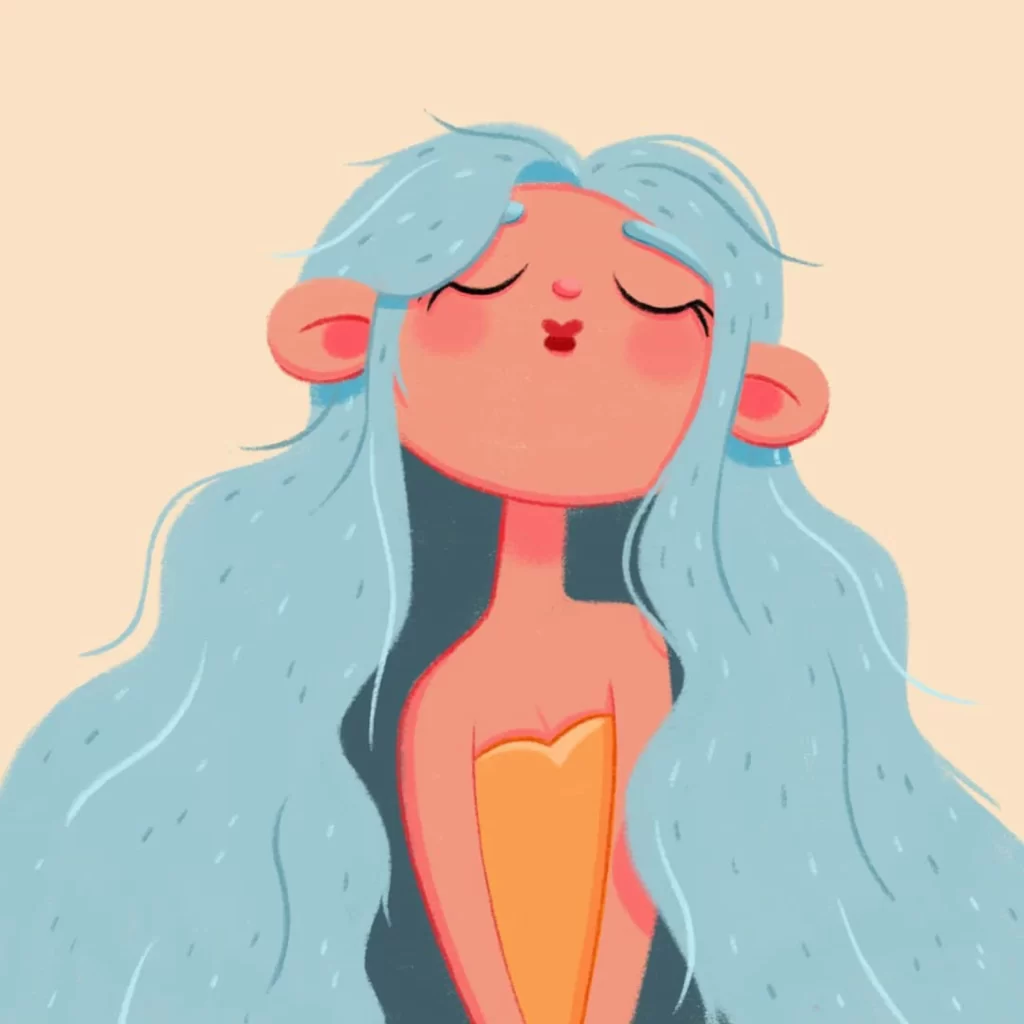 Blue Hair Character Fantasy Art Eleonore Pelluau