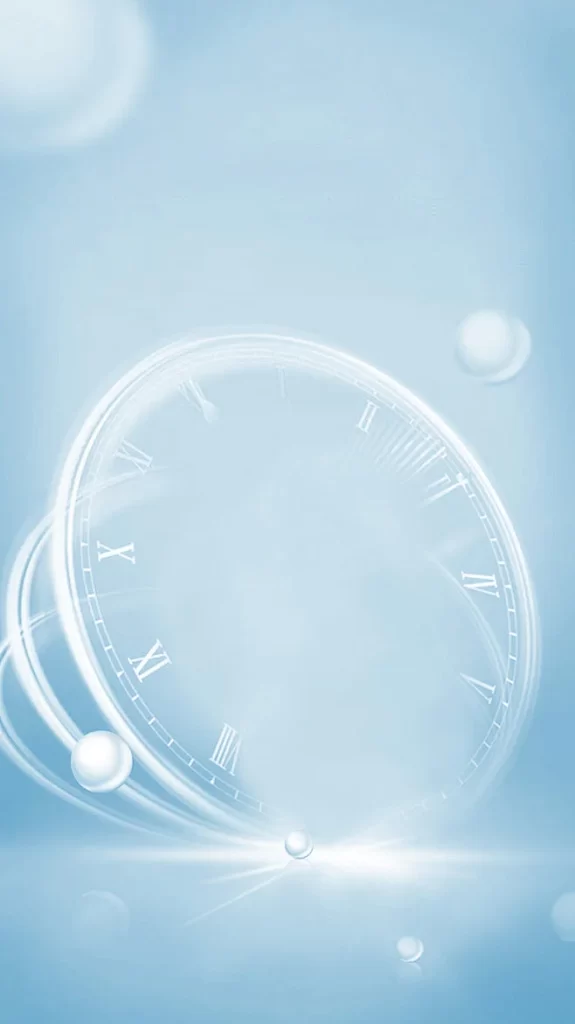 Blue Holographic Clock with Roman Numerals
