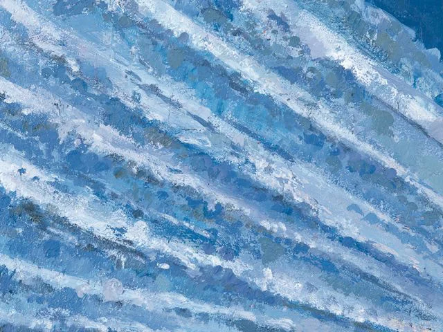 Blue Impasto Oil Painting Texture Bold neutral Brushstrokes