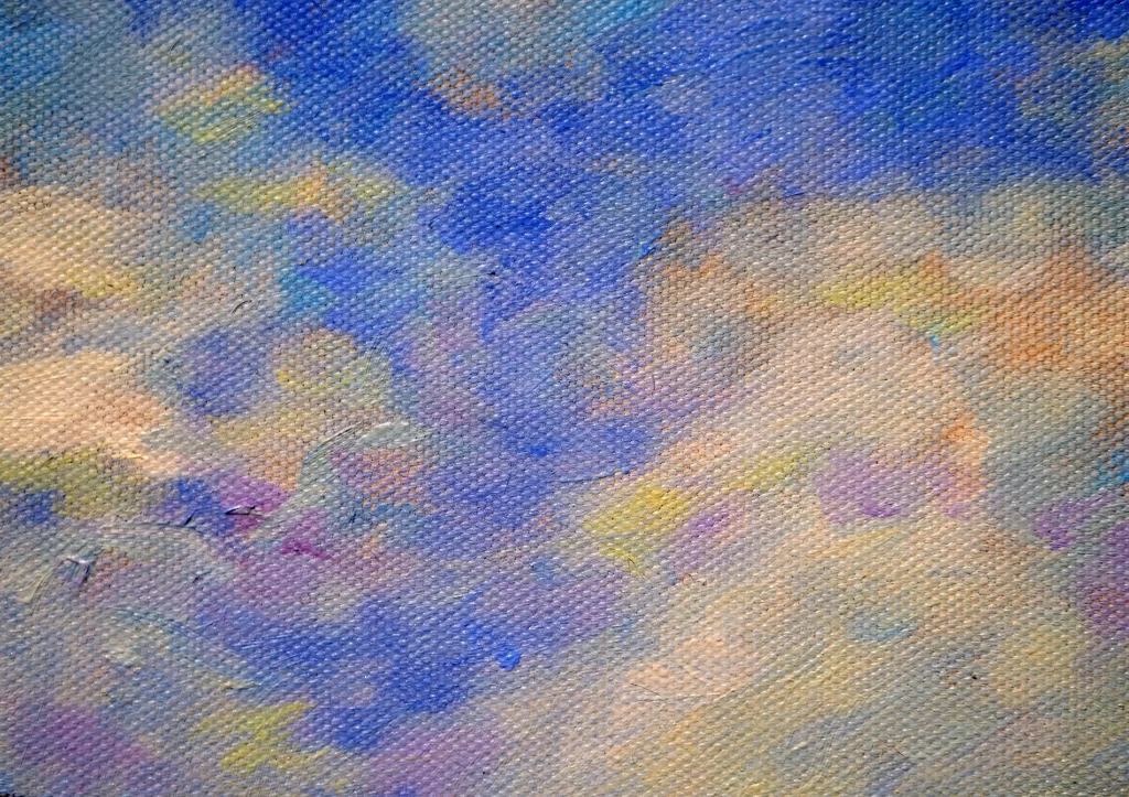 Blue Impasto Oil Painting Texture Bold gray Brushstrokes