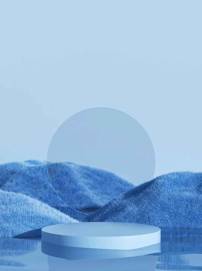 Blue Landscape Abstract Circle Platform