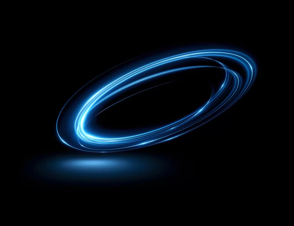 Blue Light Rings Abstract Design