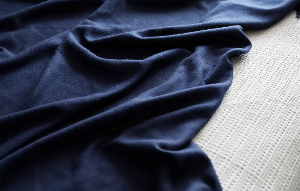 Blue Textured Fabric Softness Comfort Cozy