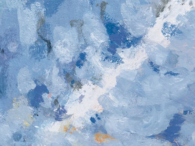 Blue White Impasto Oil Painting Texture Dynamic gray Brushstrokes