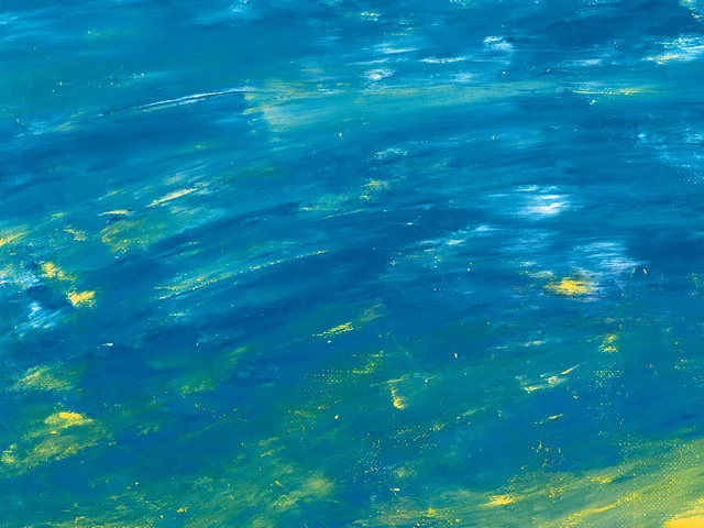 Blue Yellow Impasto Oil Painting Texture Dynamic Brushstrokes