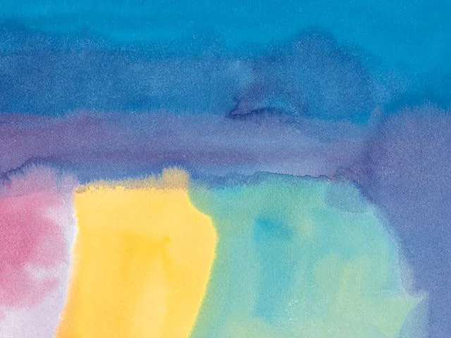 Blue Yellow Purple Soft Wash Abstract Background