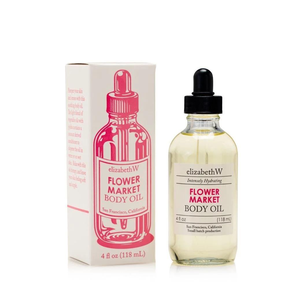 Body Oil Bottle Pink White Clean Minimalist Design