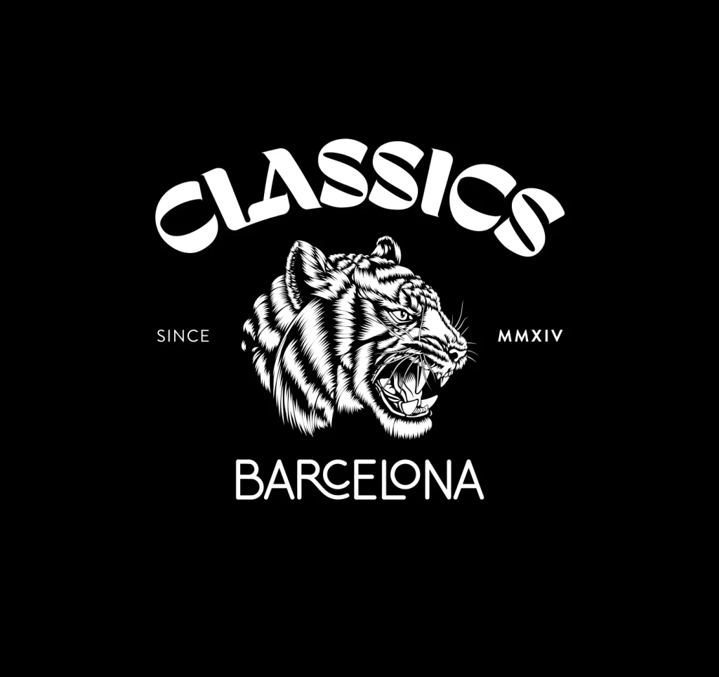 Bold Rounded Retro White Monochrome Tiger Typography Design