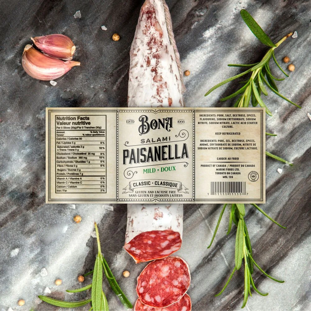 Bona Salami Paisanella Mild Classic Vintage Red White