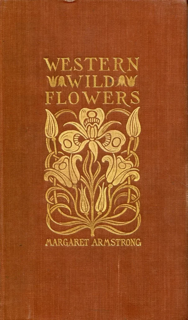 Book Cover Vintage Floral Gold Brown Art Nouveau Design