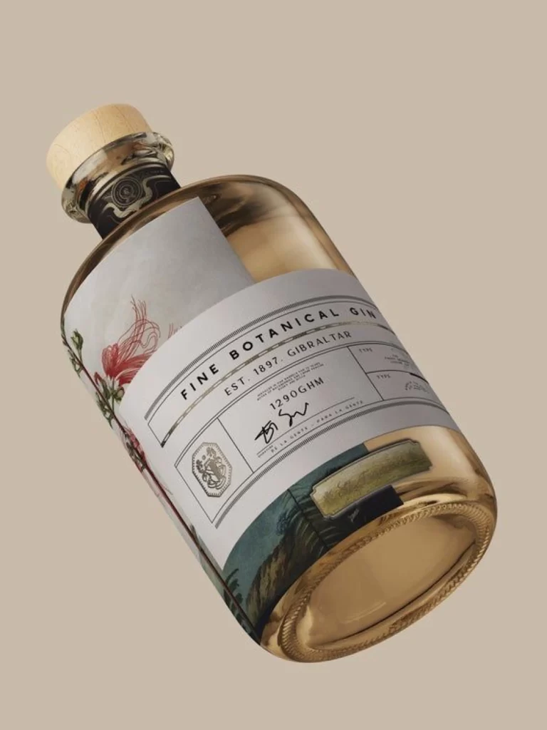 Botanical Gin Bottle Design Label